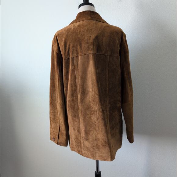 Vintage Y2K St Johns Bay Suede Jacket 100% Leather Brown Coat Women's Small - Picture 3 of 11
